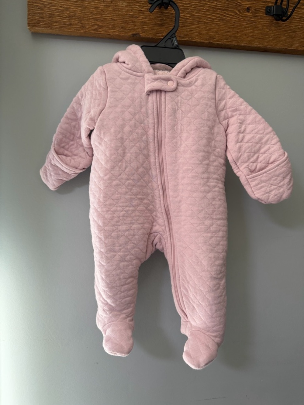 Simple Joys by Carter’s Pink Quilted Hooded Baby One-Piece Snowsuit 0-3 Month